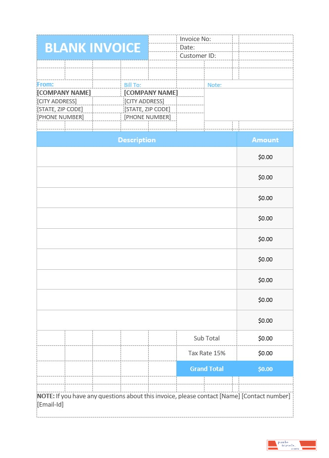 Free Basic Invoice Template PSD template